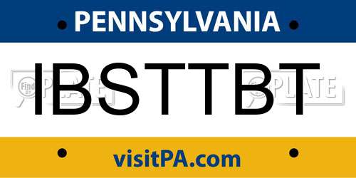IBSTTBT Pennsylvania License Plate