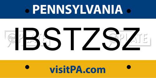 IBSTZSZ Pennsylvania License Plate
