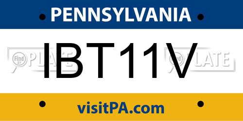 IBT11V Pennsylvania License Plate