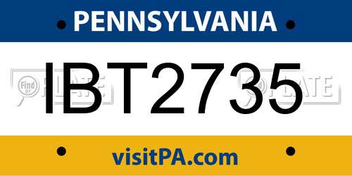 IBT2735 Pennsylvania License Plate