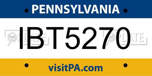 IBT5270 Pennsylvania License Plate