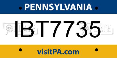 IBT7735 Pennsylvania License Plate