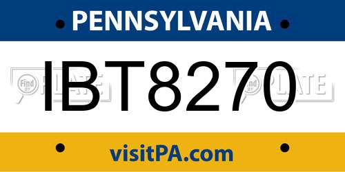 IBT8270 Pennsylvania License Plate