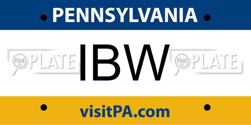 IBW Pennsylvania License Plate