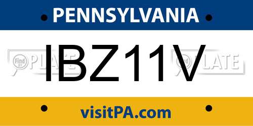 IBZ11V Pennsylvania License Plate