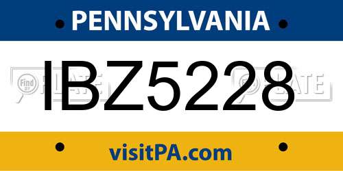 IBZ5228 Pennsylvania License Plate