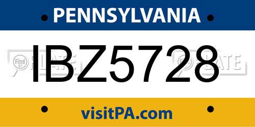 IBZ5728 Pennsylvania License Plate