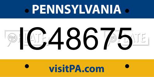 IC48675 Pennsylvania License Plate