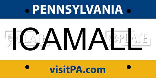 ICAMALL Pennsylvania License Plate
