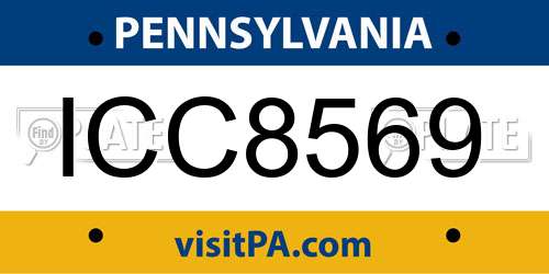 ICC8569 Pennsylvania License Plate