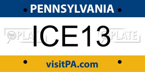 ICE13 Pennsylvania License Plate