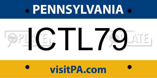 ICTL79 Pennsylvania License Plate