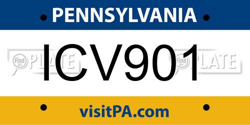 ICV901 Pennsylvania License Plate