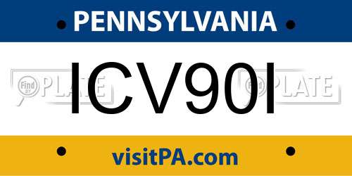 ICV90I Pennsylvania License Plate