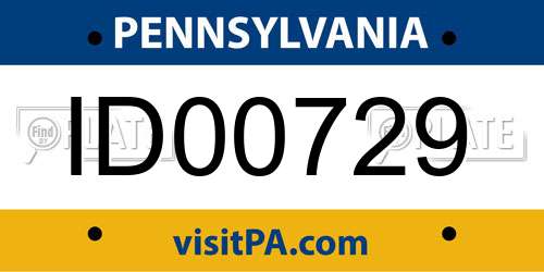 ID00729 Pennsylvania License Plate