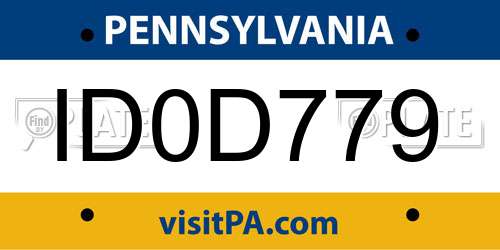 ID0D779 Pennsylvania License Plate