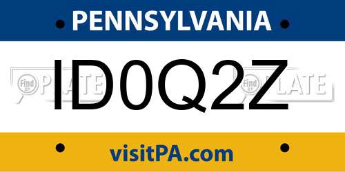 ID0Q2Z Pennsylvania License Plate