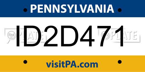 ID2D471 Pennsylvania License Plate