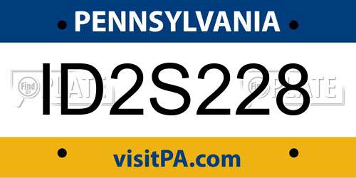 ID2S228 Pennsylvania License Plate