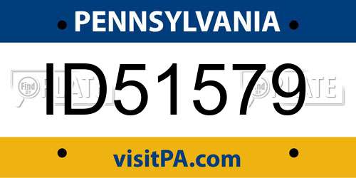 ID51579 Pennsylvania License Plate