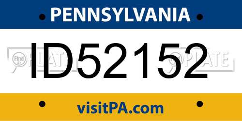 ID52152 Pennsylvania License Plate