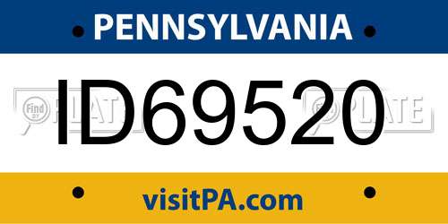ID69520 Pennsylvania License Plate