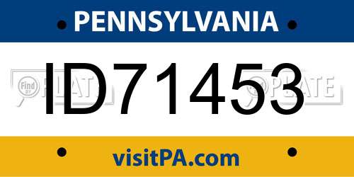 ID71453 Pennsylvania License Plate