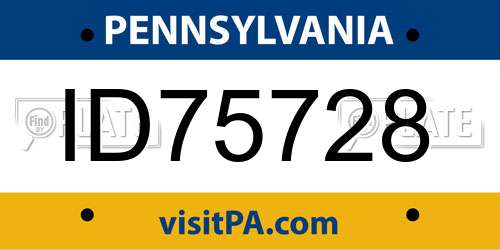 ID75728 Pennsylvania License Plate