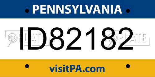 ID82182 Pennsylvania License Plate
