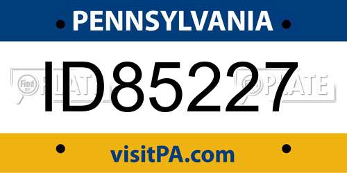 ID85227 Pennsylvania License Plate