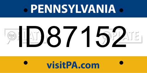 ID87152 Pennsylvania License Plate