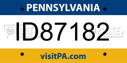 ID87182 Pennsylvania License Plate