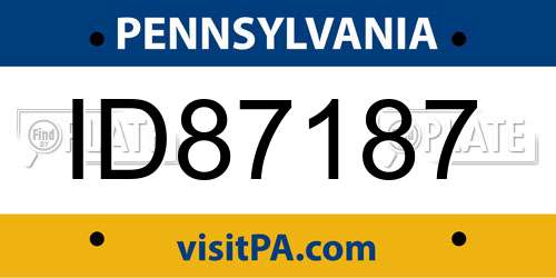 ID87187 Pennsylvania License Plate