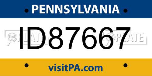 ID87667 Pennsylvania License Plate