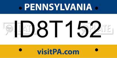 ID8T152 Pennsylvania License Plate