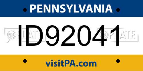 ID92041 Pennsylvania License Plate