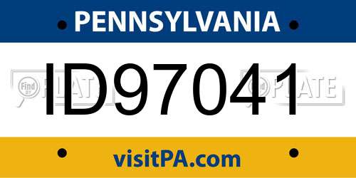 ID97041 Pennsylvania License Plate