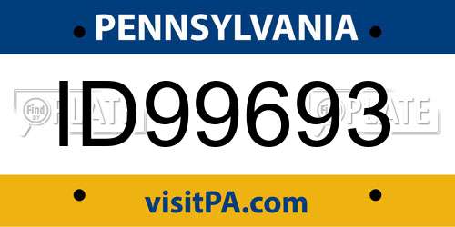 ID99693 Pennsylvania License Plate