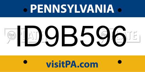 ID9B596 Pennsylvania License Plate