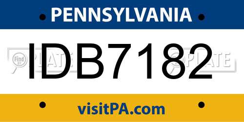 IDB7182 Pennsylvania License Plate