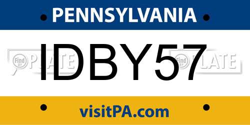 IDBY57 Pennsylvania License Plate