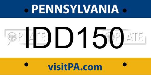 IDD150 Pennsylvania License Plate