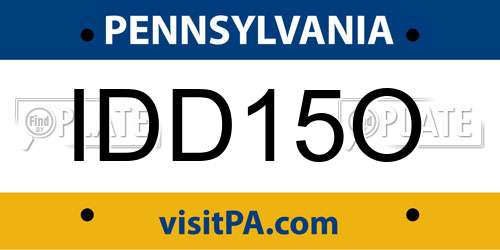 IDD15O Pennsylvania License Plate