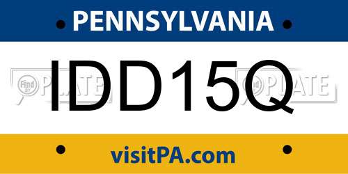IDD15Q Pennsylvania License Plate