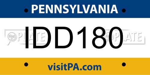 IDD180 Pennsylvania License Plate