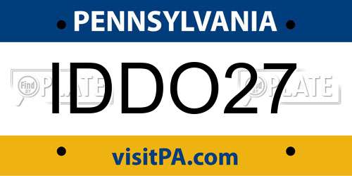 IDDO27 Pennsylvania License Plate