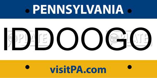 IDDOOGO Pennsylvania License Plate
