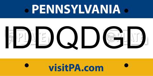 IDDQDGD Pennsylvania License Plate