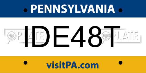 IDE48T Pennsylvania License Plate