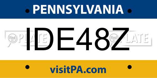 IDE48Z Pennsylvania License Plate